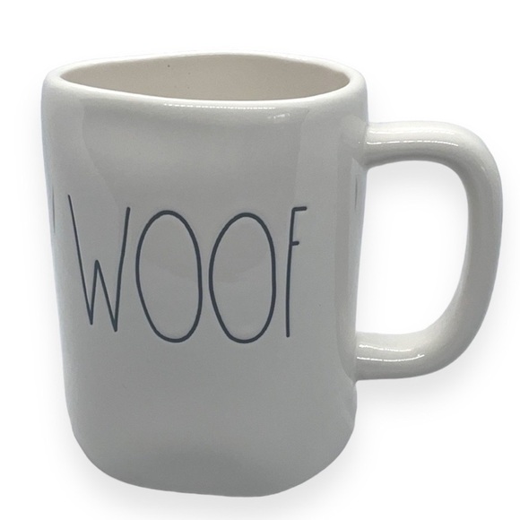 Rae Dunn Other - RAE DUNN Artisan Collection WOOF Mug By Magenta 16 oz White Coffee Cup Dog Lover